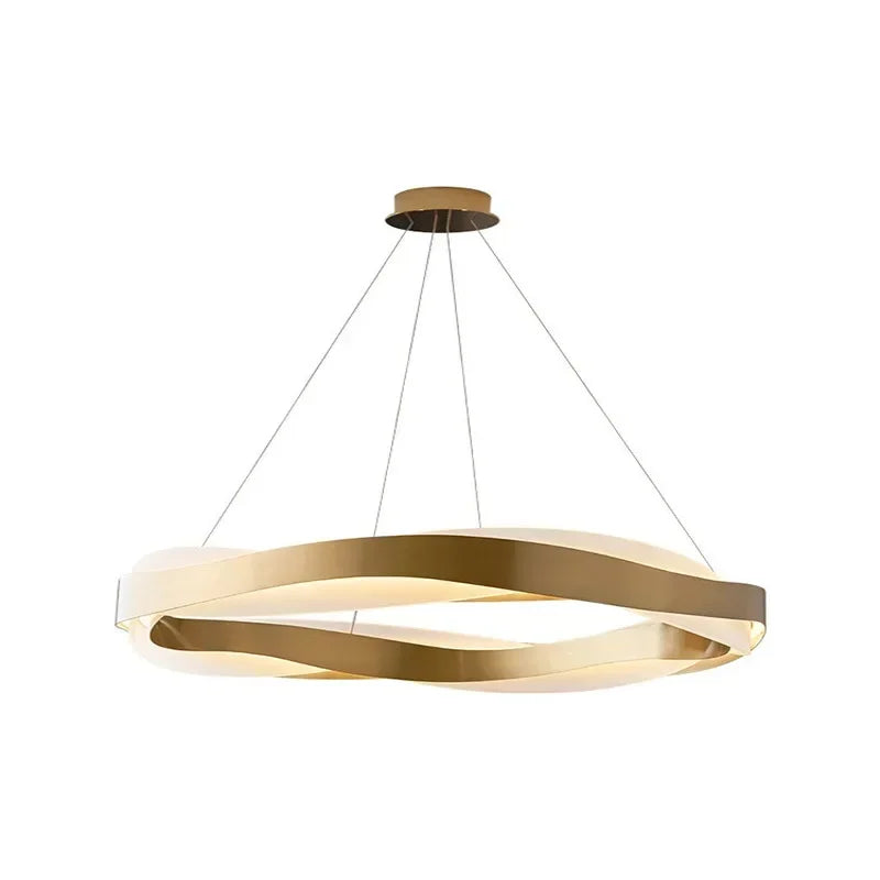 suspension lumineuse moderne or blanc acier inoxydable 65cm 80cm 95cm led 6000k 4200k 3000k