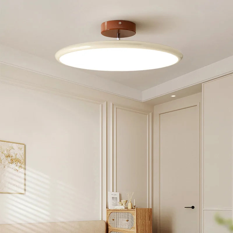plafonnier moderne rond vert beige marron lisse opaqué télécommande led 40cm 50cm lumière chaude