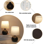 lampe chevet moderne abatjour beige motif herbe base marron stable usb rechargeable