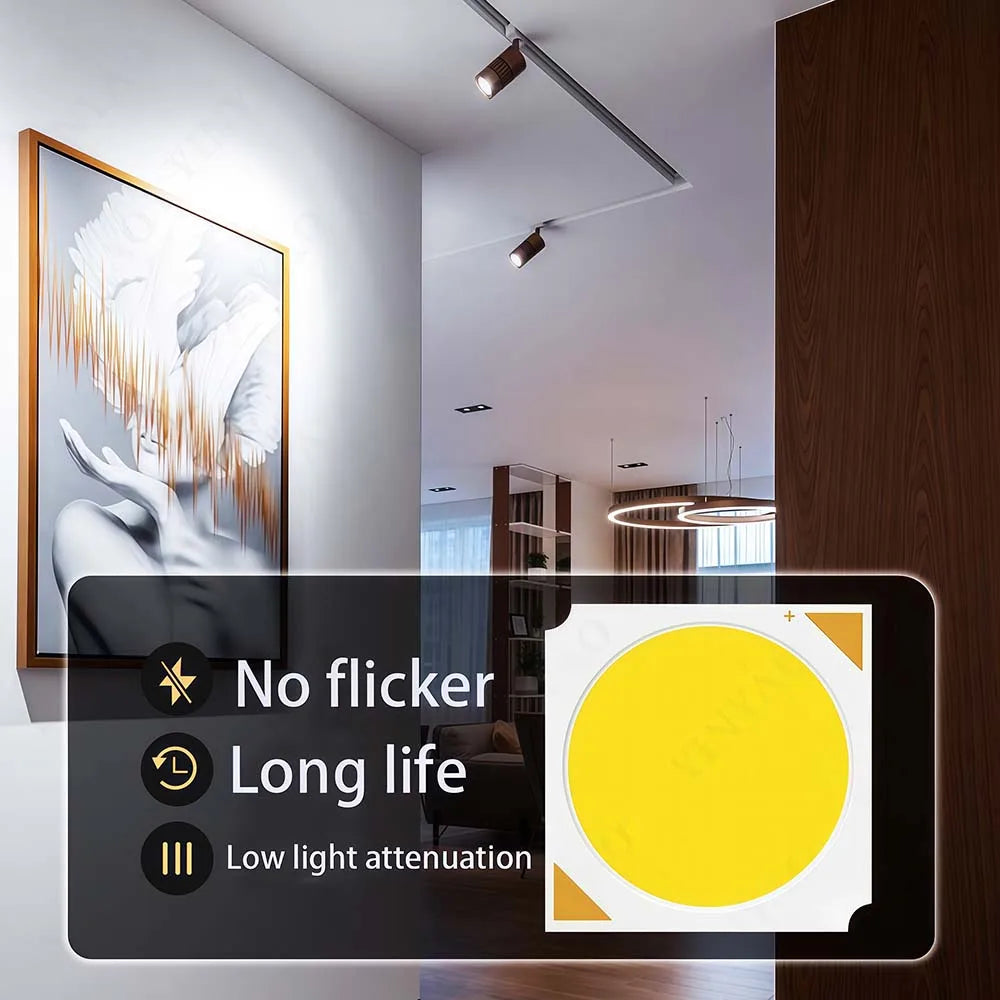 puce led cob carrée jaune éclairage ponctuel downlight moderne haute intensité lumière chaude