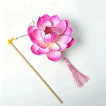 lanterne fleur lotus papier plissé motif floral tassel tringle portable anniversaire mariage
