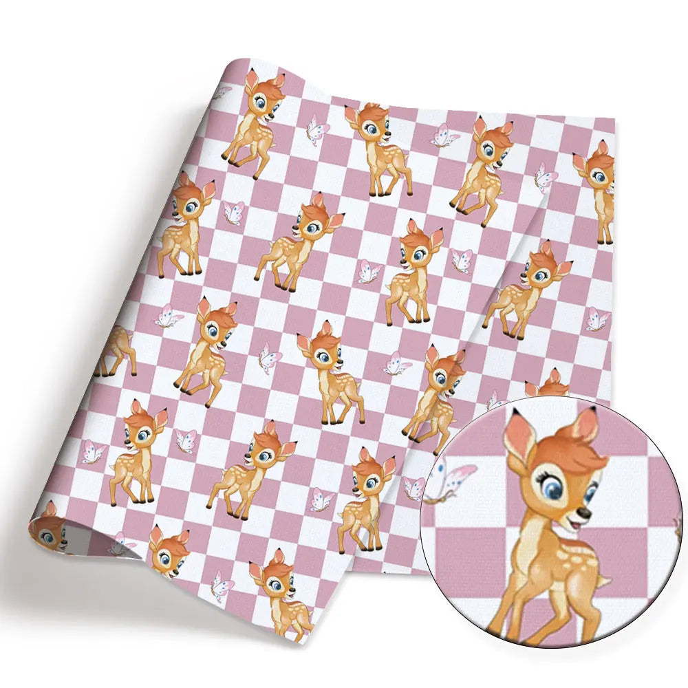 papier cadeau disney personnages anna elsa ariel bambi bleu rose jaune blanc