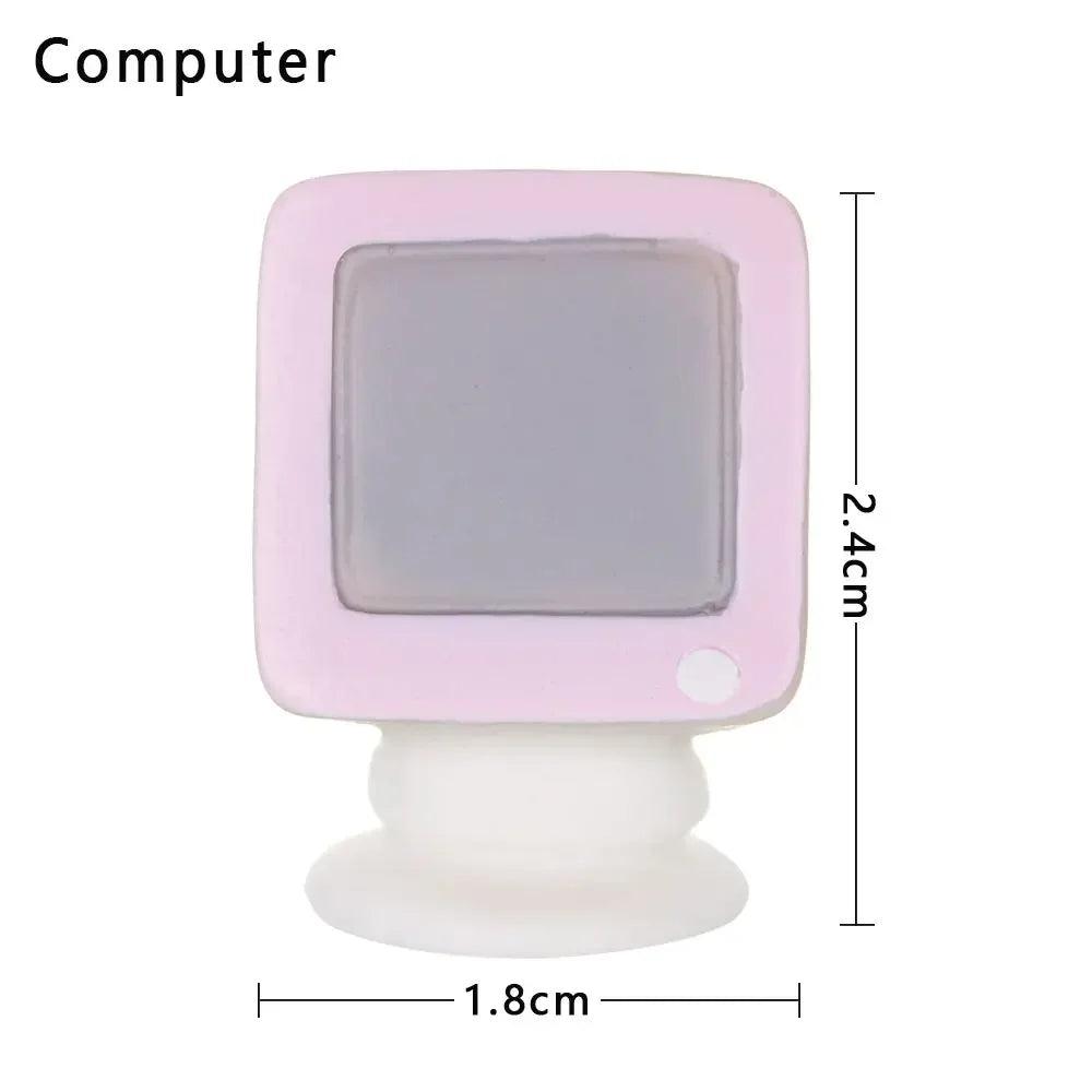 meubles miniatures poupées rose blanc modernes armoire frigo lave linge micro ondes téléviseur commode