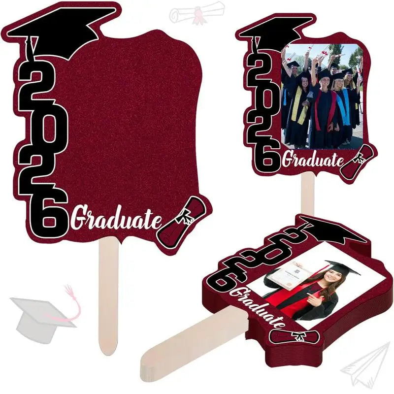 décorations fête graduation fanions pailletés numéros 2026 glue dots pic fixations photos incluses