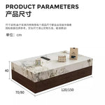 table basse moderne marbre noire minimaliste maison tasse télécommande deco 7080cm 120150cm 40cm