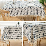 nappe table rectangulaire ethnique imperméable réutilisable coton polyester motifs géométriques tassels