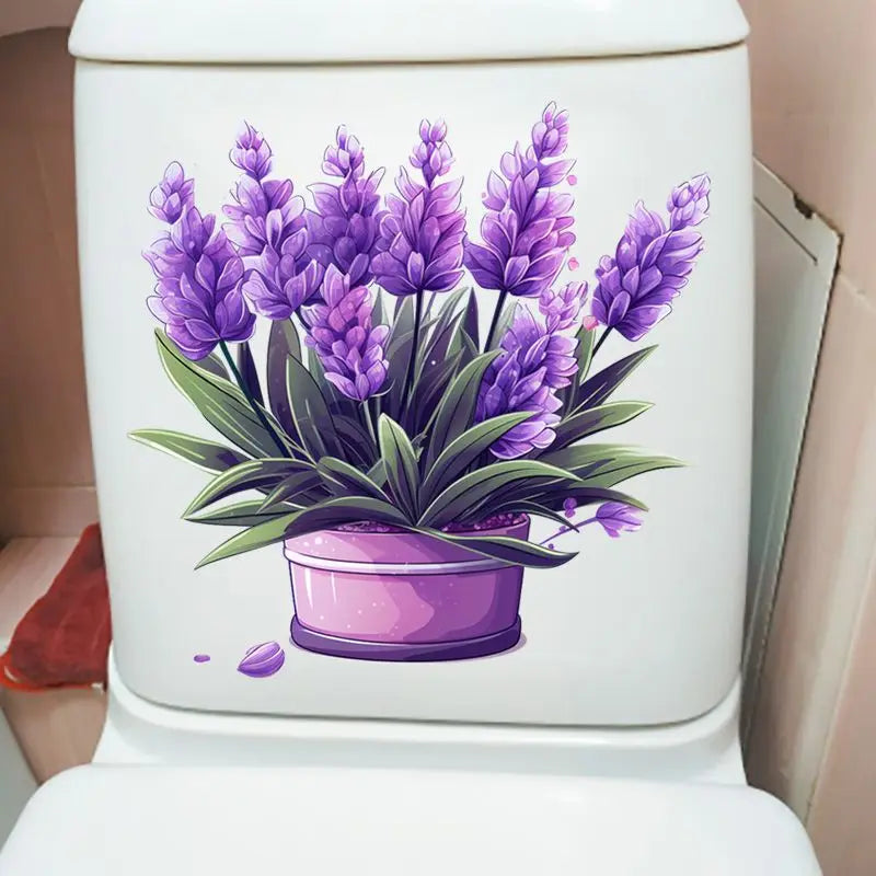 Application facile du sticker mural violet lavande sur une surface lisse