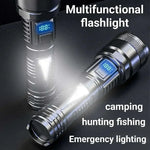 lampe torche led rechargeable moderne compacte texturée noir 172mm 77g haut moyen bas