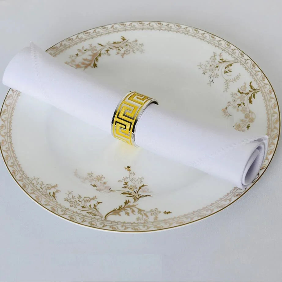 serviette table polyester unie bordure dentelle classique mariage décoration restaurant