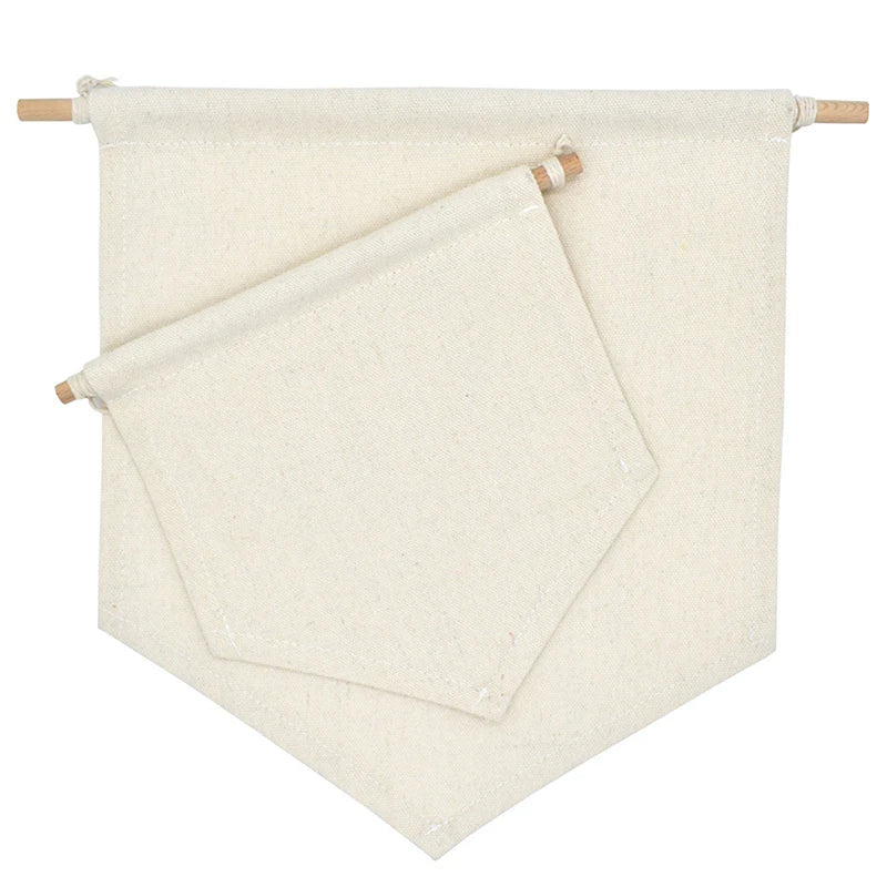 bannières décoratives modernes minimalistes tissu beige noir pins texture tissée