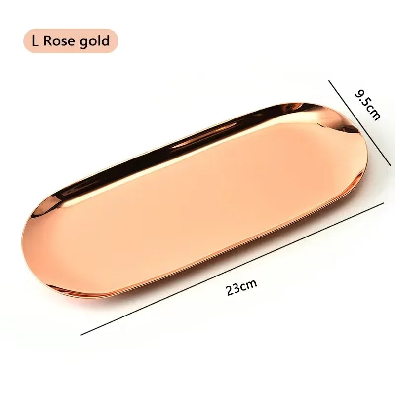 plateau forme cœur argent or violet bleu rose moderne élégant métal brillant effet miroir