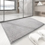 tapis bain moderne boules relief bleu marine gris clair bleu pastel rose pâle absorbant
