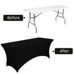 housse table réutilisable polyester noire simple occasion festive années calendrier