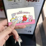 autocollants carte banque cartes modernes dessin animé personnages bt21 coeurs waterproof réutilisables bleu orange