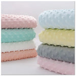 tissu coton imprimé petits points blanc bleu clair rose pâle gris doux biodegradable 150x50cm