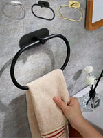 anneau serviette adhésif acier inoxydable noir doré argenté moderne salle bain 1pc 3pcs 6pcs