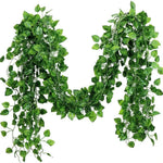 guirlande végétale artificielle feuilles vert naturel decoration extérieure mariage fête thanksgiving christmas party hanging