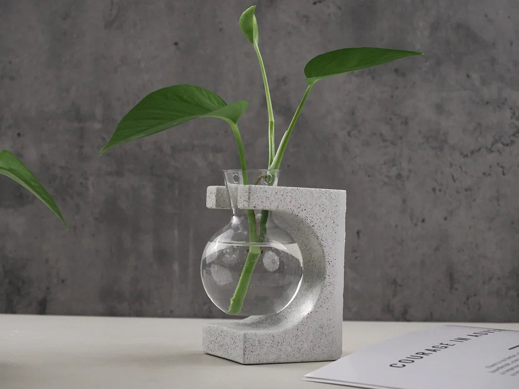 vase silicone texturé moderne gris clair support diy decoration maison