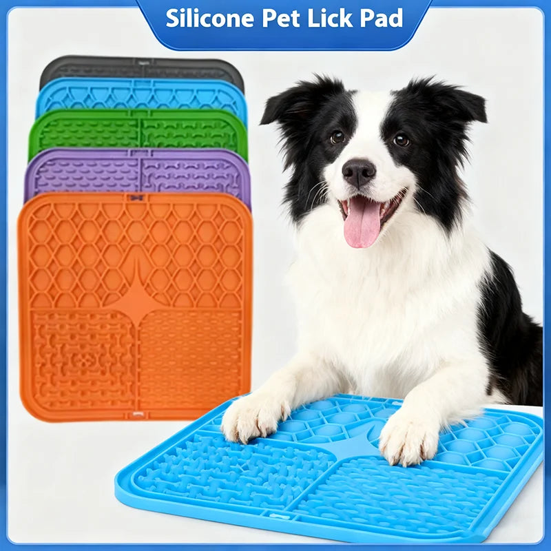 tapis alimentation lent silicone chiens chats distraction bain entraînement antiétouffement ventouses motifs modernes
