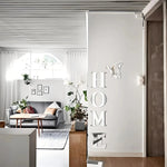 lettres decoratives murales blanc vert moderne adhesif papillon intégrées dimension lettres relief chambre salon
