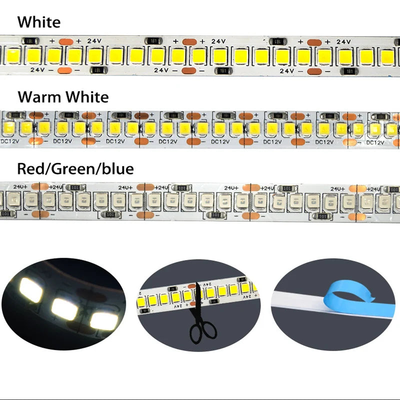 Éclairage LED blanc dans une chambre à coucher