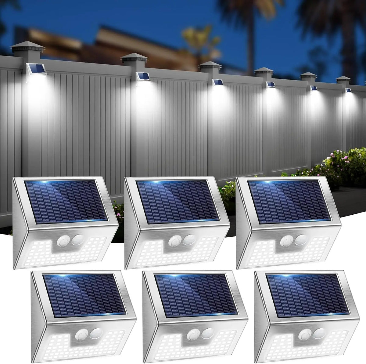 lampe solaire murale argent noir rayures moderne compact adhésif panneau solaire boutons commande ledextérieur