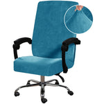 housse chaise velours élasthanne noir moderne élastique zip ajusté 45 60cm