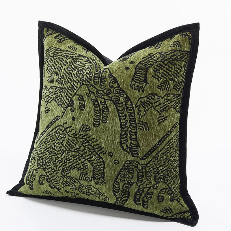 housse coussin carrée jacquard motif abstrait moderne 100 polyester 45x45cm 50x50cm decoration maison adhésif