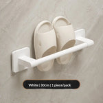 support rangement mural sabots moderne aluminium couleur blanc beige rose fixations murales salle bain