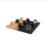 jeu boules noires transparentes modernes boîte rangement bois minimaliste lisses rondes