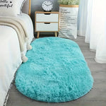 tapis moderne rose clair gris bleu turquoise peluche doux salon chambre maison