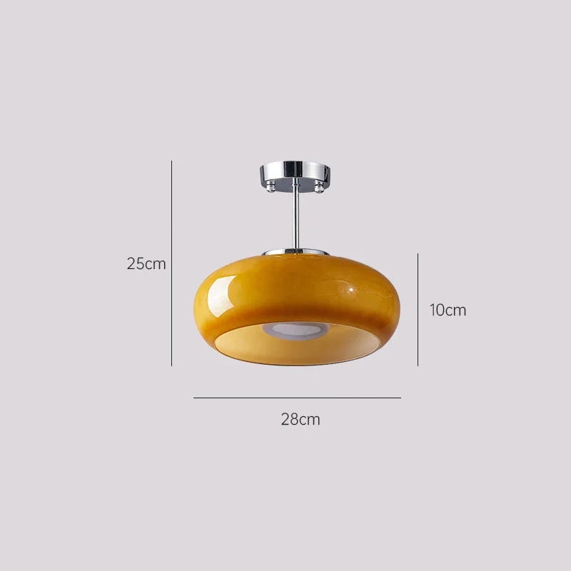 lampe suspendue moderne or blanc brillante verre opaque 28cm diamètre