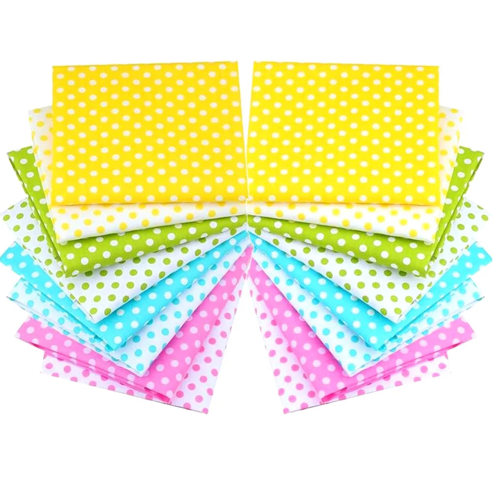 tissu sergé 100% coton largeur 160cm imprimé pois moderne jaune vert bleu rose violet