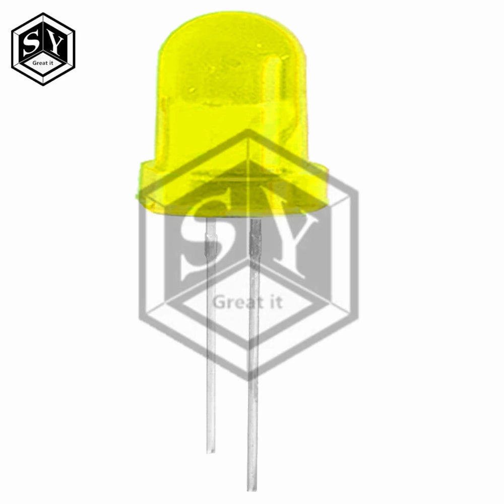 Diodes led rouge bleu jaune vert blanc 10mm ultra lumineuses transparentes standard 1pcs 5couleurs