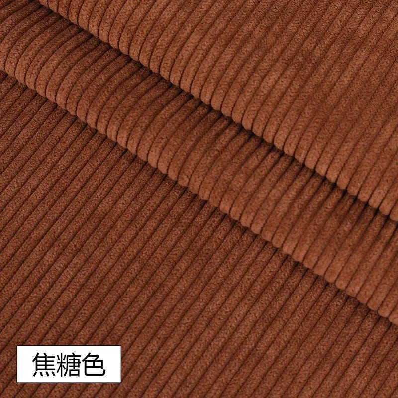 tissu velours côtelé rayures vert olive marron vintage doux chaud polyester coudre maison bricolage