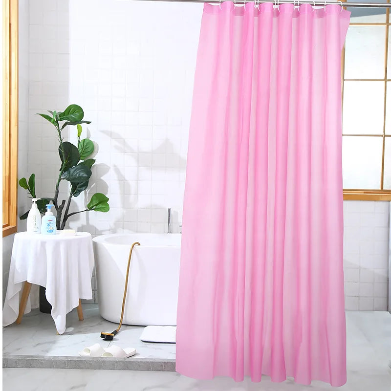 rideau douche semi transparent moderne rose orange bleu blanc vert plissé 180x180cm anneaux suspension