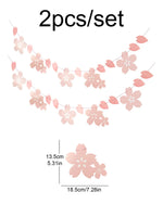 guirlande décorative fleurs cerisier papier rose blanc festif japon gradient