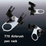 support airbrush stylos noir métal argenté plastique utilitaire fixations vis deux positions