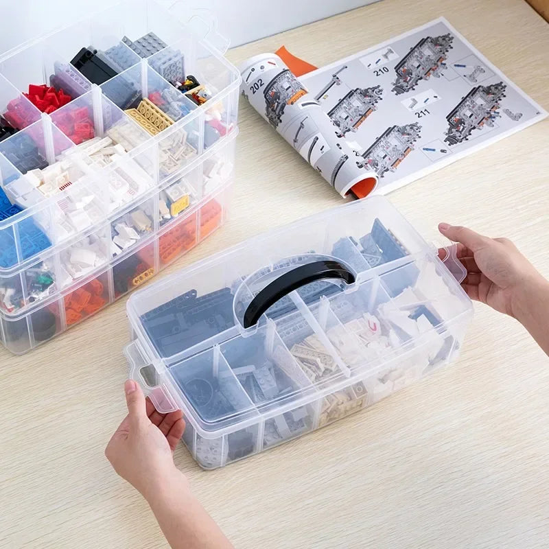 boîtes rangement transparentes étages clips poignées modernes organisation maison