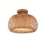 lampe suspendue tissage bambou naturelle moderne rustique 30cm 38cm lumière chaude blanc