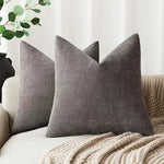 lot housses coussin carrées texture lin moderne garnissage intérieur blanc