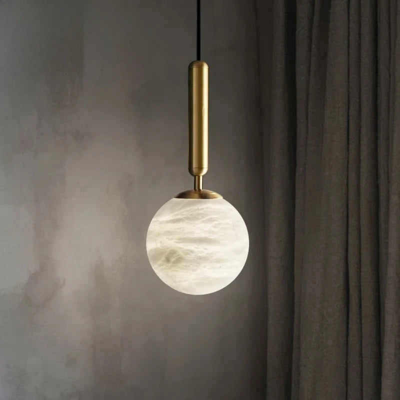 lampe suspendue marbre moderne blanc doré chambre salon lecture led 4000k 3000k 6000k
