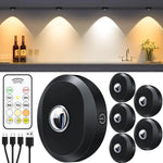 lampe led rechargeable noire télécommande aimant adhésif rond brillant moderne 60249lm
