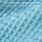serviette bain coton gaufré texture carreaux absorbante douce salle bain douche