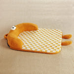 coussin animaux couverture coton carreaux peluche moderne mignon vert blanc orange rose