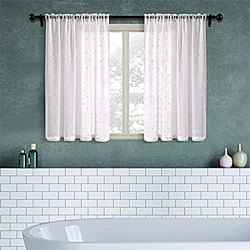 rideaux blancs modernes polyester translucides motifs floraux chambre kitchen decoration