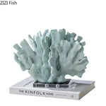 ornements modernes coraux artificiels décoration résine naturelle orange blanc bleuclair imitations coraux