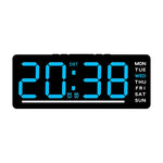 horloge numérique led affichage semaine double alarme noir vert bleu moderne minimaliste