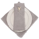 lot serviettes table coton rose franges ruban décorations mariage fête table rustique moderne