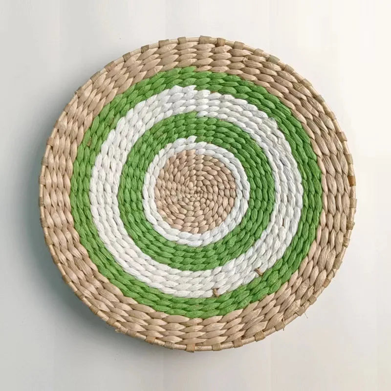 assiette décorative ethnique boho chic motif zigzag couleur naturelle mur cuisine salon maison rustique